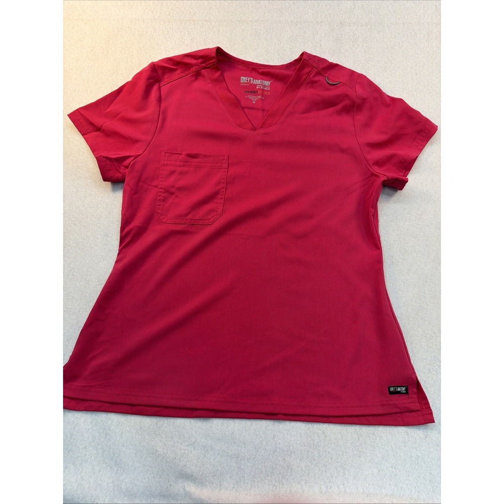 Greys Anatomy Bree Spandex Stretch Womens Scrub Top Tuck Pink Medium